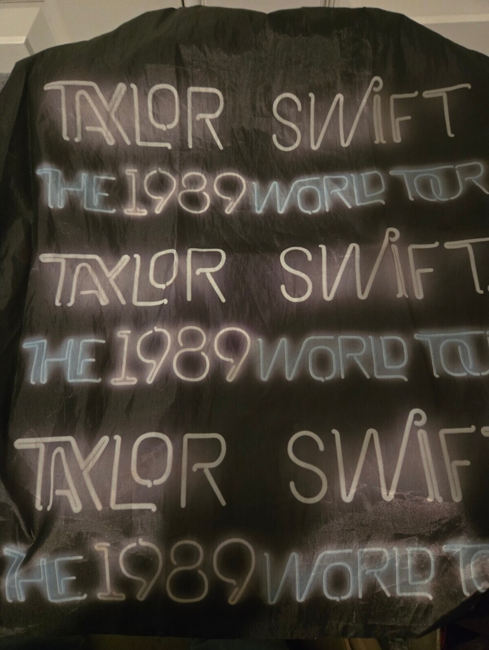 Taylor Swift The 1989 World Tour Black  drawstring backpack nwot